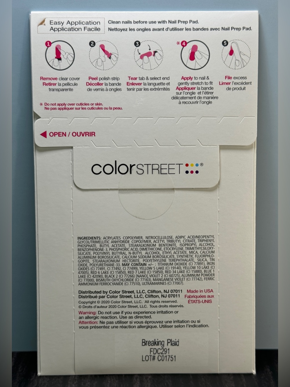 Color Street 100% Nail Polish Strips (Breaking Plaid-Retired Set) New/Sealed - Picture 2 of 3